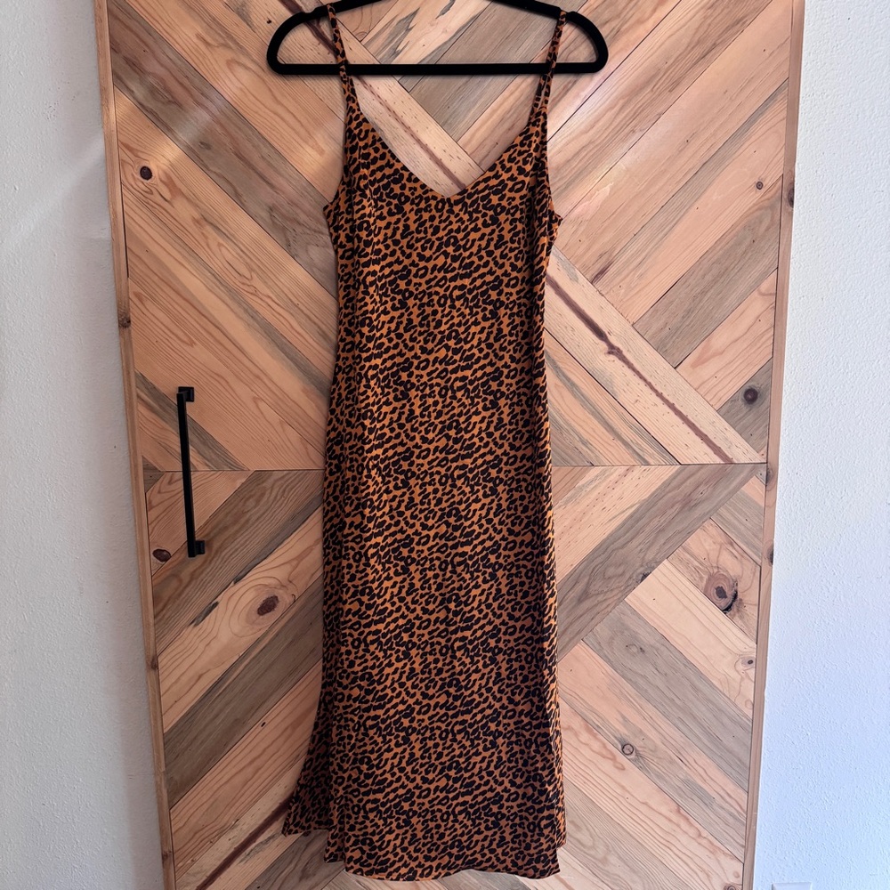 Y2K Leopard Print Slip Dress szS